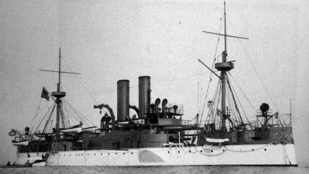 The Splendid Little War 4 The USS Maine, photographed by J.S. Johnston, 1898. From the National Museum of the US Navy, public domain.
